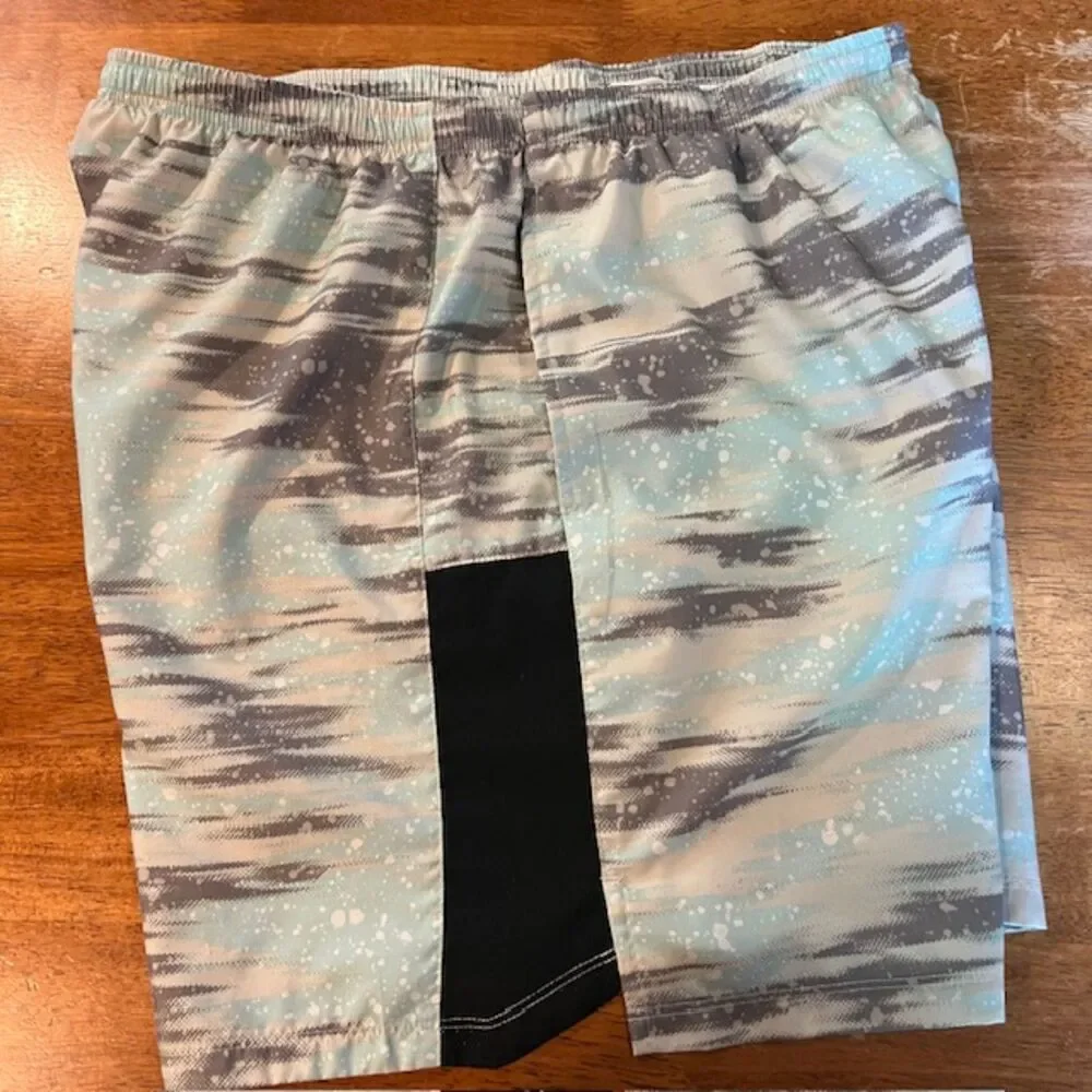 Nike Swim Print Shorts Size XL Light Blue Pattern